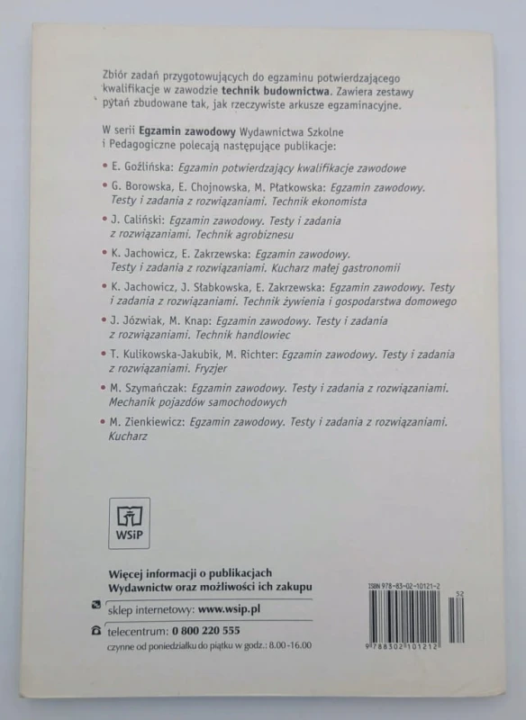 Egzamin zawodowy. Technik budownictwa. Testy i zadania z rozwiązaniami