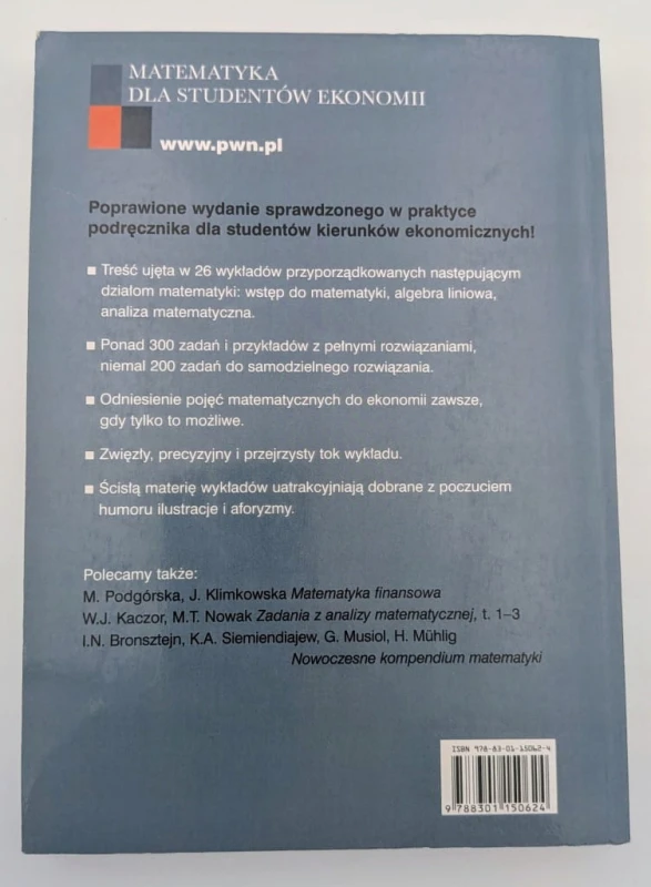 Andrzej Misztal - Matematyka dla studentów ekonomii Wykłady z ćwiczeniami
