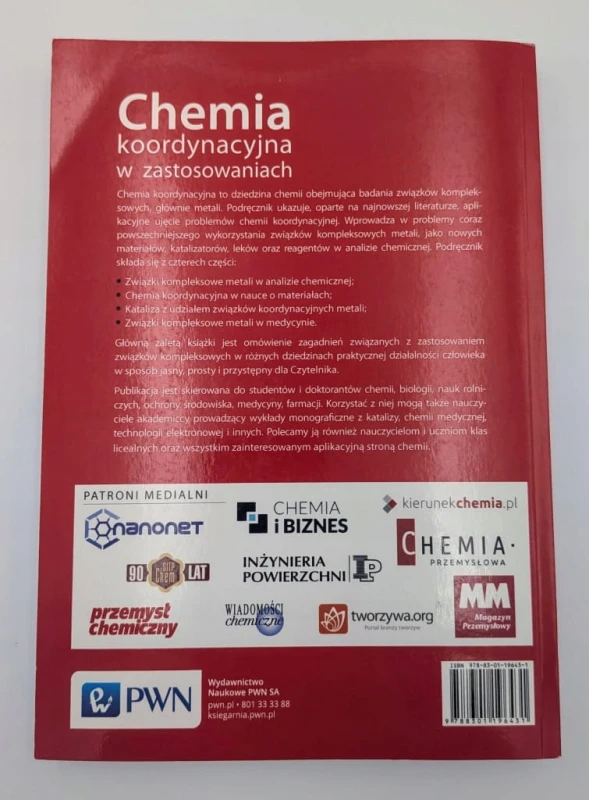 Chemia koordynacyjna metali w zastosowaniach Anna Trzeciak, Jan Starosta,