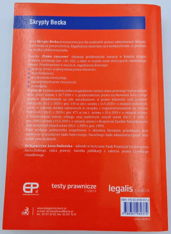 Prawo rzeczowe Skrypty Dadańska Katarzyna Anna z kodem