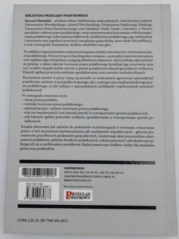 Tworzenie prawa podatkowego a jego stosowanie Ryszard Mastalski
