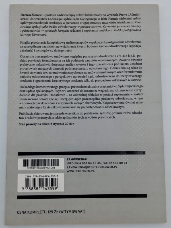 Postępowanie odwoławcze w sprawach karnych Dariusz Świecki