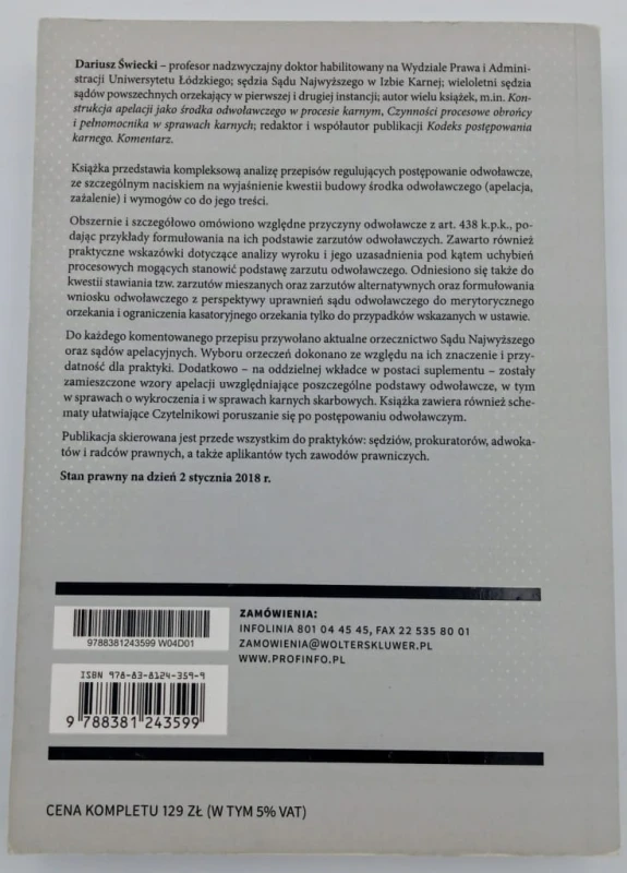 Postępowanie odwoławcze w sprawach karnych Dariusz Świecki