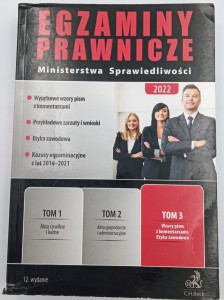 Egzaminy Prawnicze Ministerstwa Sprawiedliwości TOM 3 Wzory pism