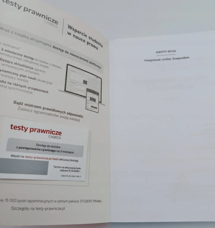 Postępowanie cywilne. Kompendium z testami online Kinga Flaga-Gieruszyńska,