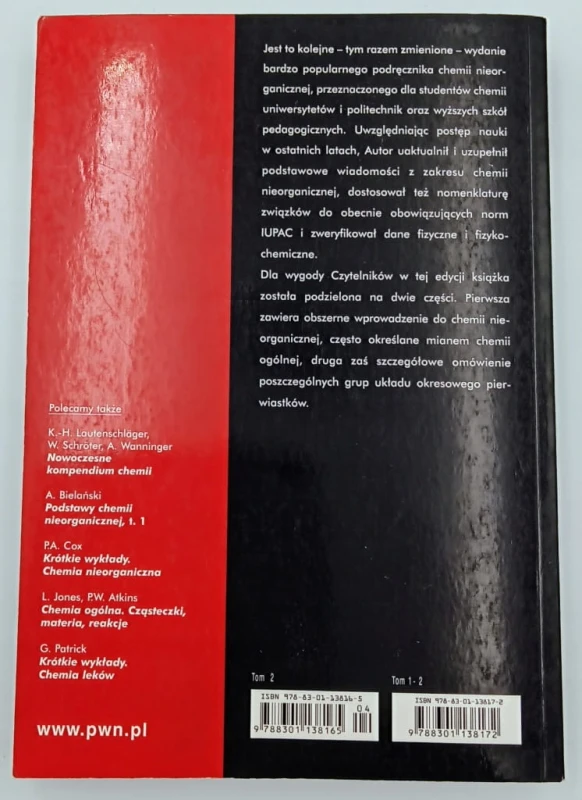 Podstawy chemii nieorganicznej 2 Adam Bielański