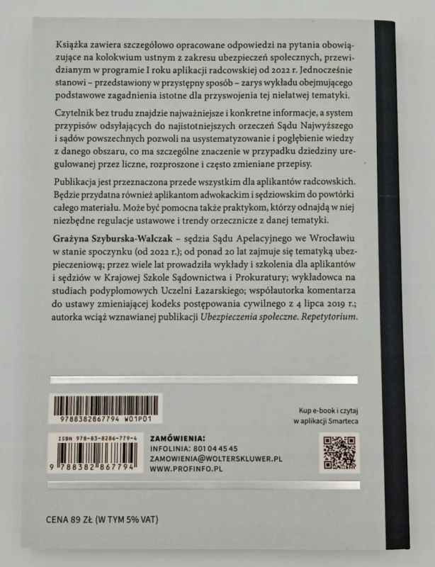 Aplikacja radcowska Ubezpieczenia społeczne Grażyna Szyburska-Walczak