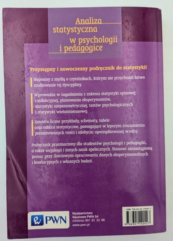 Analiza statystyczna w psychologii i pedagogice George A. Ferguson, Yoshio