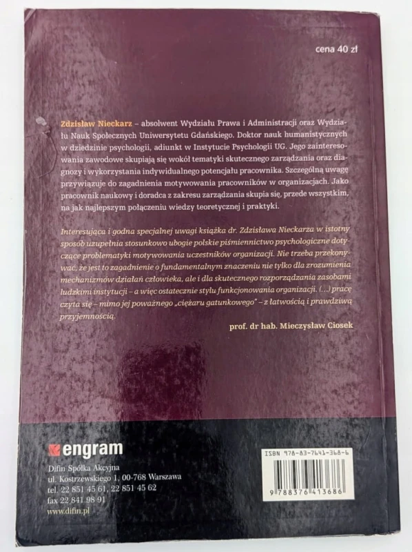 Psychologia motywacji w organizacji Zdzisław Nieckarz