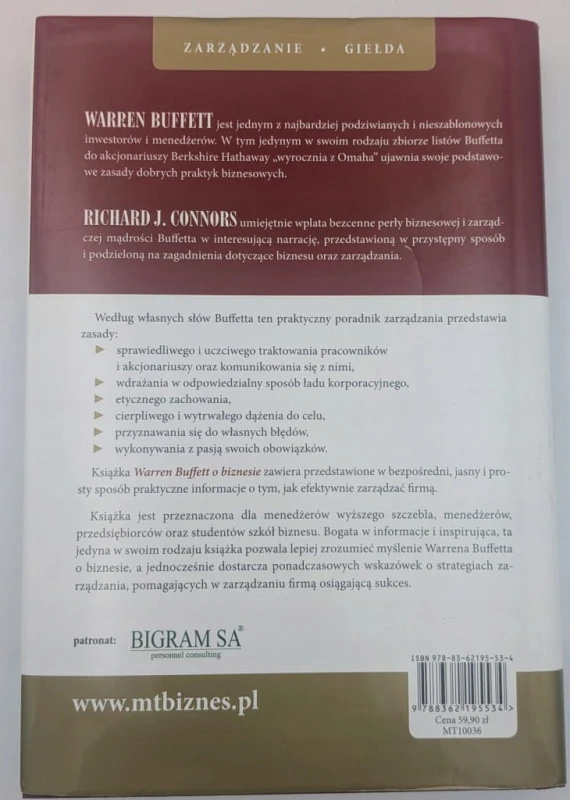 Warren Buffett o biznesie Connors Richard J.