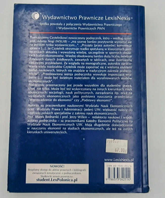 Ekonomia dla prawników i nie tylko pod red M.Bednarskiego i in